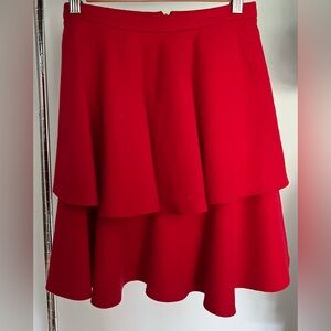 Oscar de la Renta Red Wool Skirt Girls 10